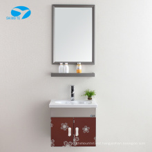 Modern luxury bathroom equipment wall hung wooden single sink bathroom vanity cabinet set with countertop